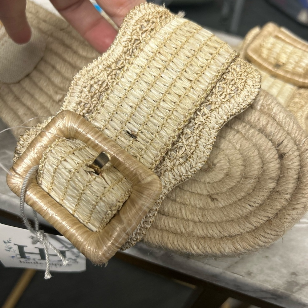 NWT Anthropologie Haute Hippie Woven Buckle Slides - Picture 3 of 8